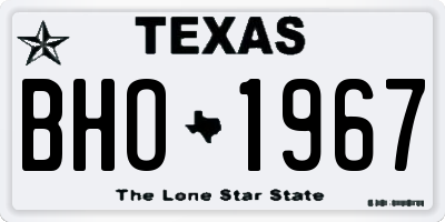 TX license plate BHO1967