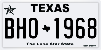 TX license plate BHO1968