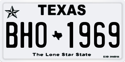 TX license plate BHO1969