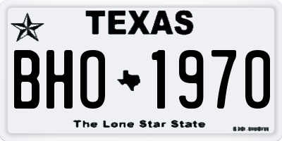 TX license plate BHO1970
