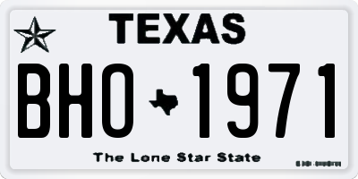 TX license plate BHO1971