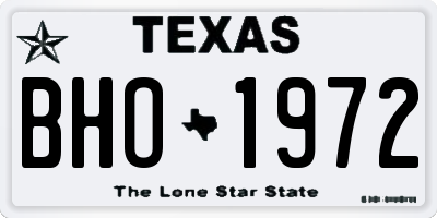 TX license plate BHO1972