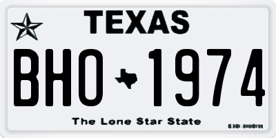 TX license plate BHO1974