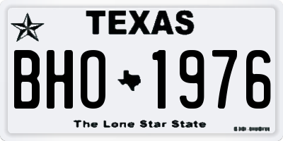 TX license plate BHO1976