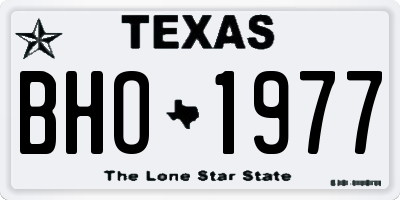 TX license plate BHO1977