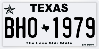TX license plate BHO1979