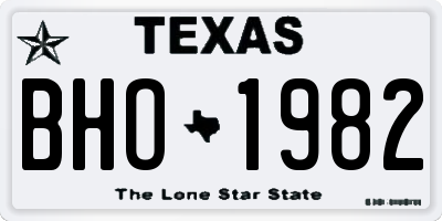 TX license plate BHO1982