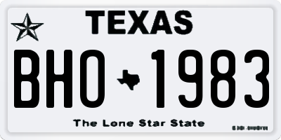 TX license plate BHO1983