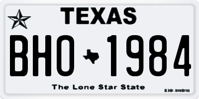 TX license plate BHO1984