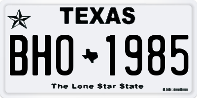 TX license plate BHO1985