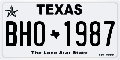 TX license plate BHO1987