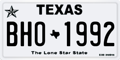 TX license plate BHO1992