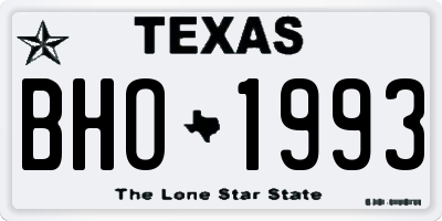TX license plate BHO1993