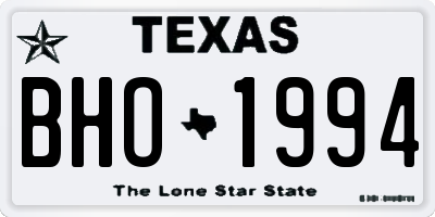TX license plate BHO1994