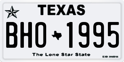 TX license plate BHO1995