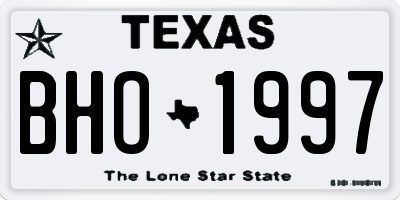 TX license plate BHO1997