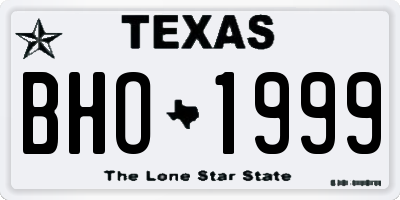 TX license plate BHO1999