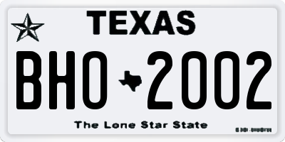 TX license plate BHO2002