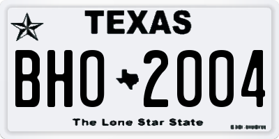TX license plate BHO2004
