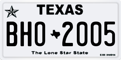 TX license plate BHO2005