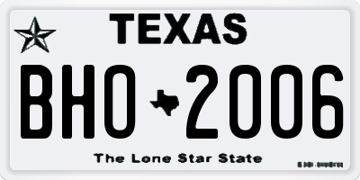 TX license plate BHO2006