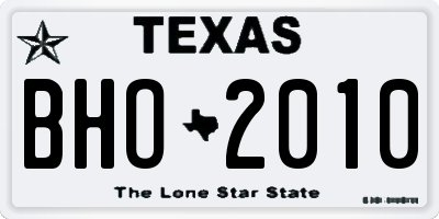 TX license plate BHO2010