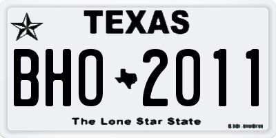 TX license plate BHO2011
