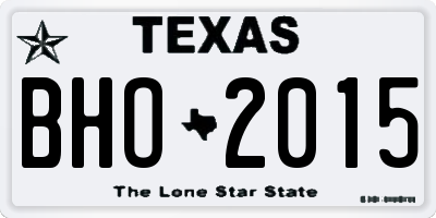 TX license plate BHO2015