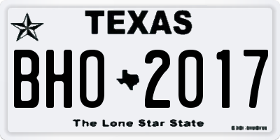 TX license plate BHO2017