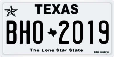 TX license plate BHO2019