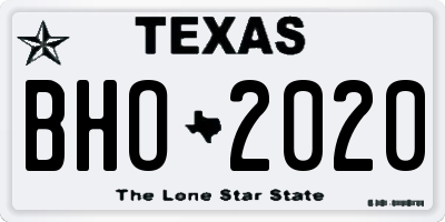 TX license plate BHO2020