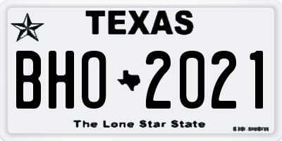 TX license plate BHO2021