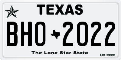 TX license plate BHO2022