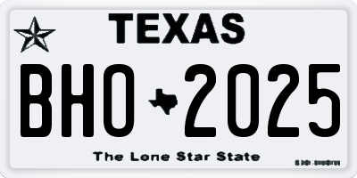 TX license plate BHO2025