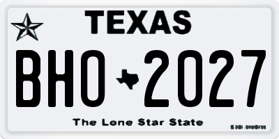 TX license plate BHO2027