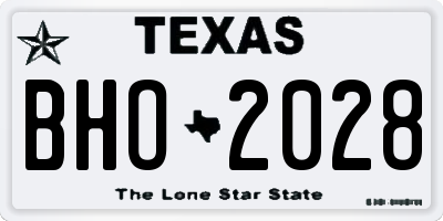 TX license plate BHO2028