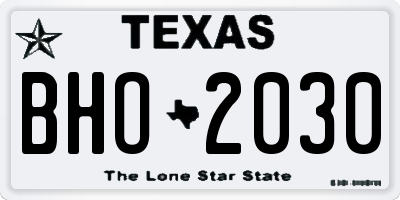 TX license plate BHO2030