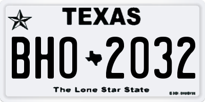 TX license plate BHO2032