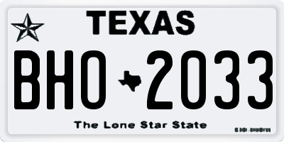 TX license plate BHO2033