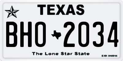 TX license plate BHO2034