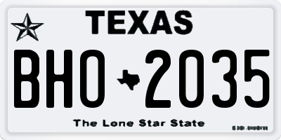 TX license plate BHO2035
