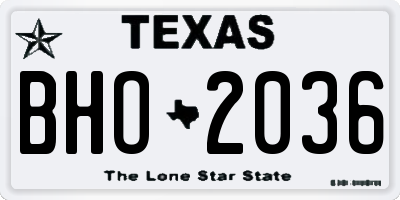 TX license plate BHO2036