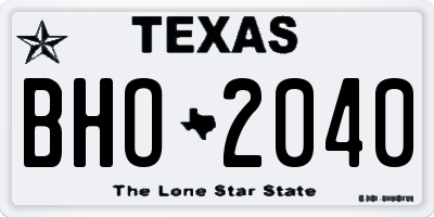 TX license plate BHO2040