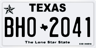 TX license plate BHO2041