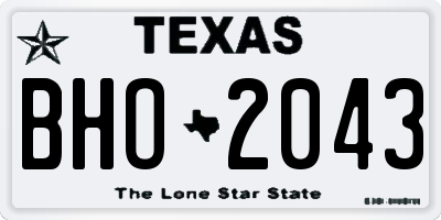 TX license plate BHO2043