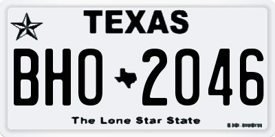 TX license plate BHO2046