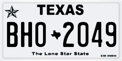 TX license plate BHO2049