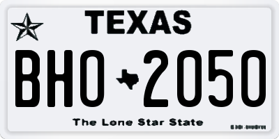 TX license plate BHO2050
