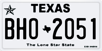 TX license plate BHO2051