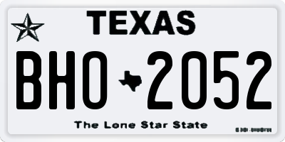 TX license plate BHO2052